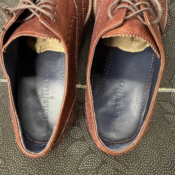 Cole Haan Mens Wingtip Oxford Dress Shoes 11.5 M Brown Leather - Picture 6 of 8